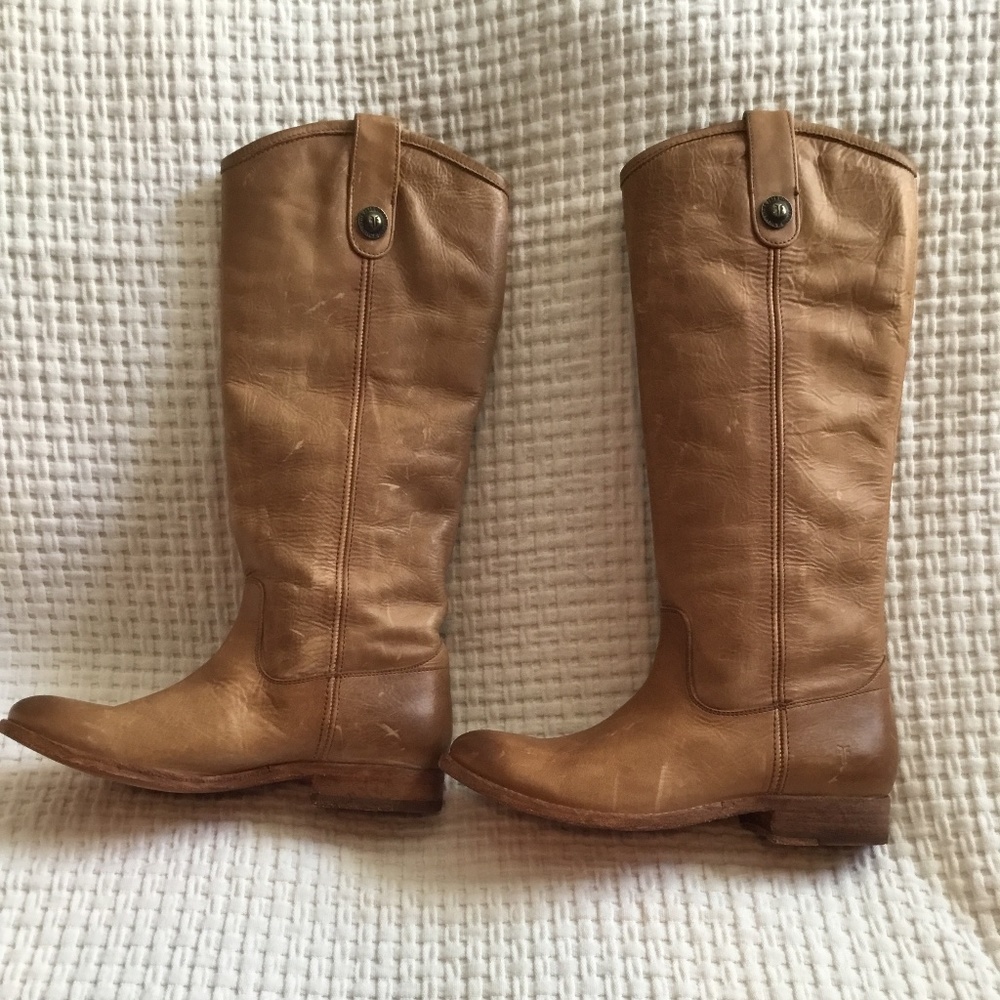 Melissa Button 2 Soft Cognac Size 5 1/2 Frye Boots - image 2